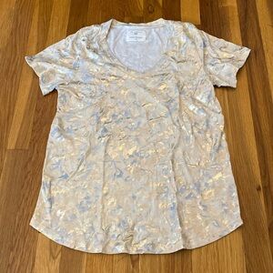 Anthropologie Women’s Gold and Cream Tie Dye T-Shirt Size S